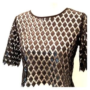 Black sequined crop top